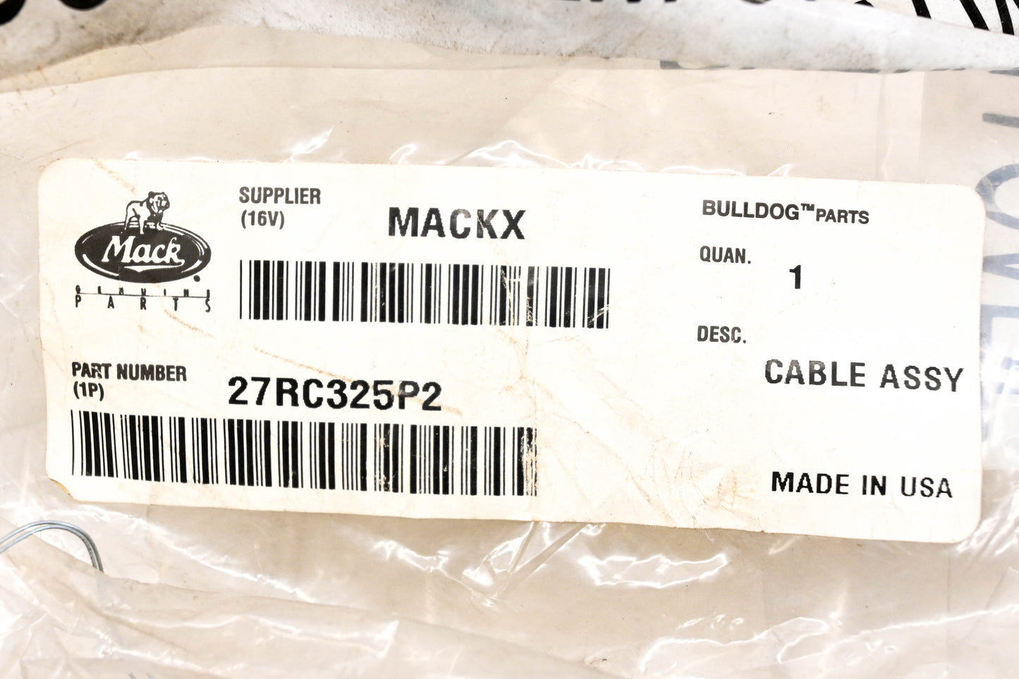 Mack 27RC325P2 Clutch Release Cable NOS