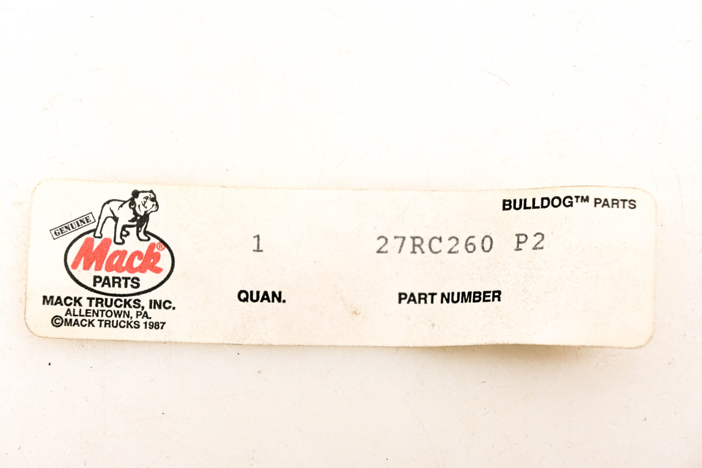 Mack 27RC260P2 Return Cable NOS