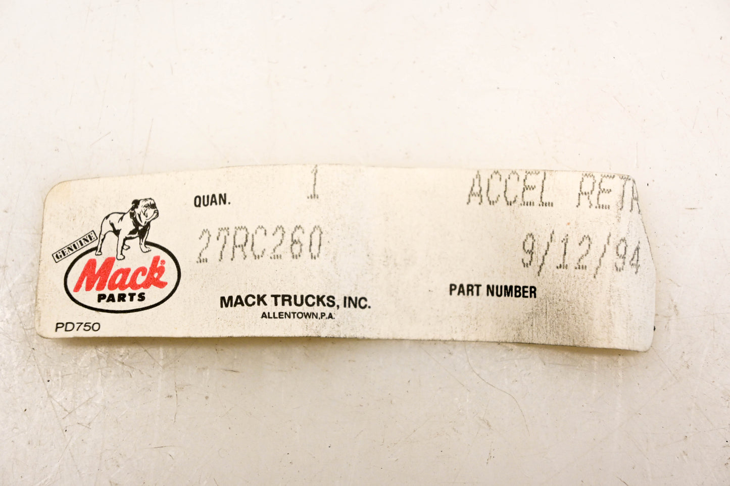 Mack 27RC260 Return Cable NOS