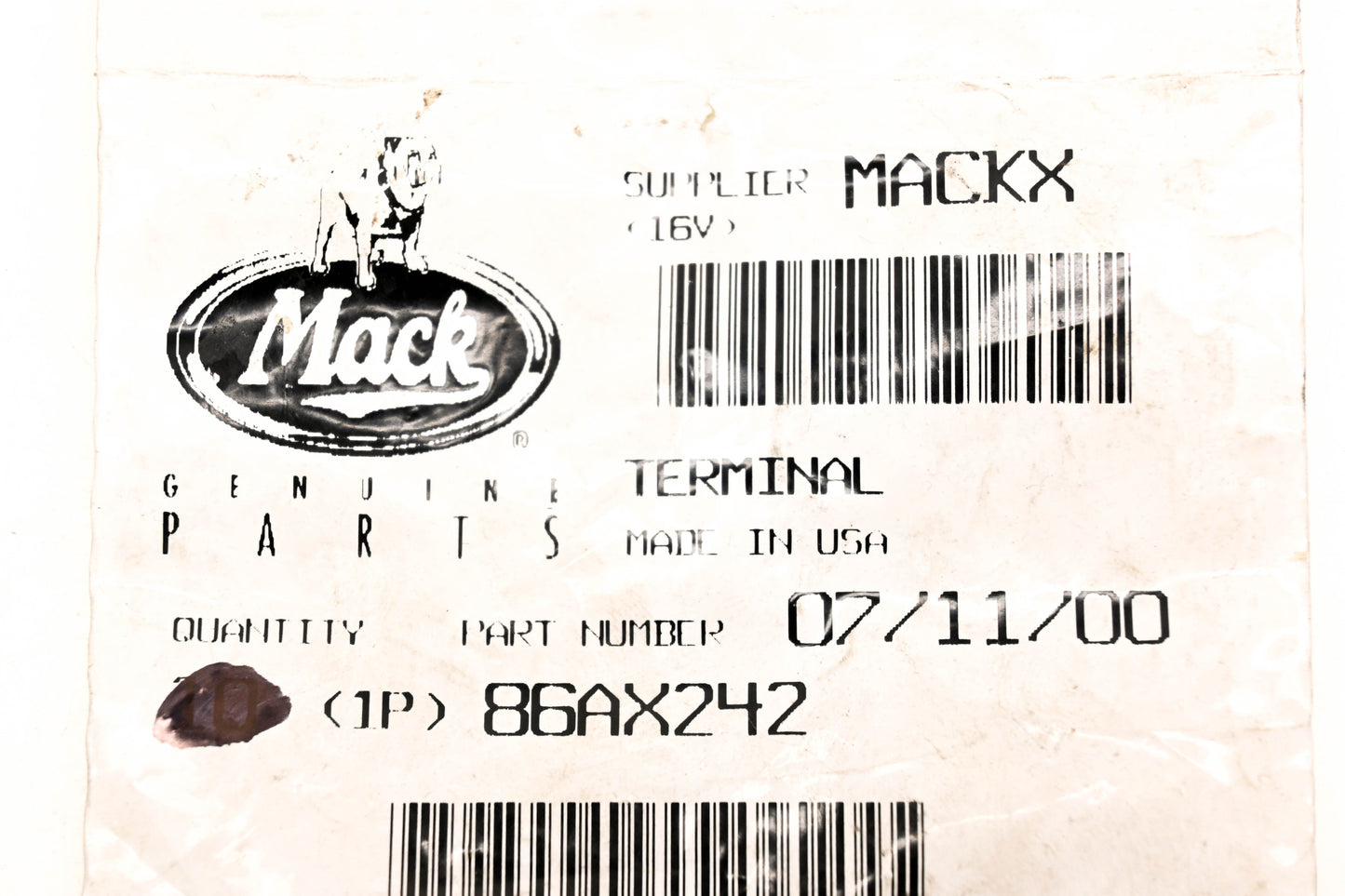 Mack 86AX242 Terminals Qty 2 NOS