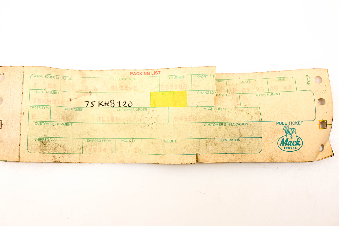 Mack 75KHS120 Sleeve NOS
