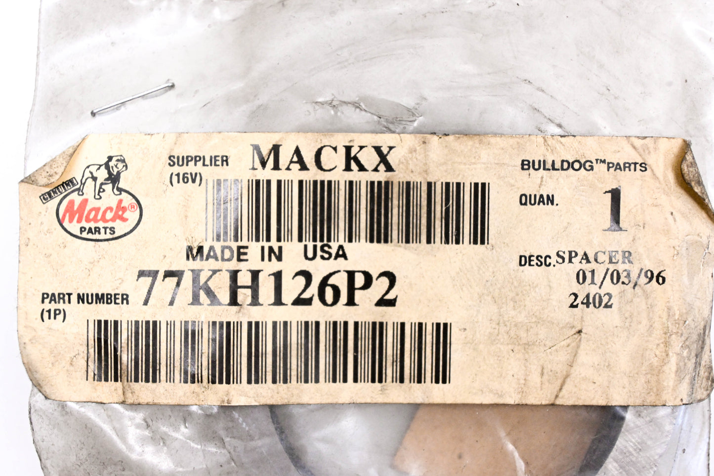 Mack 77KH126P2 Spacer NOS