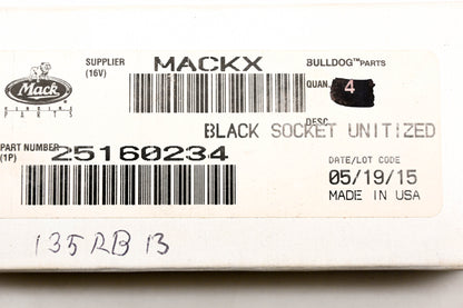 Mack 25160234, 135RB13 Black Hood Latch Socket NOS