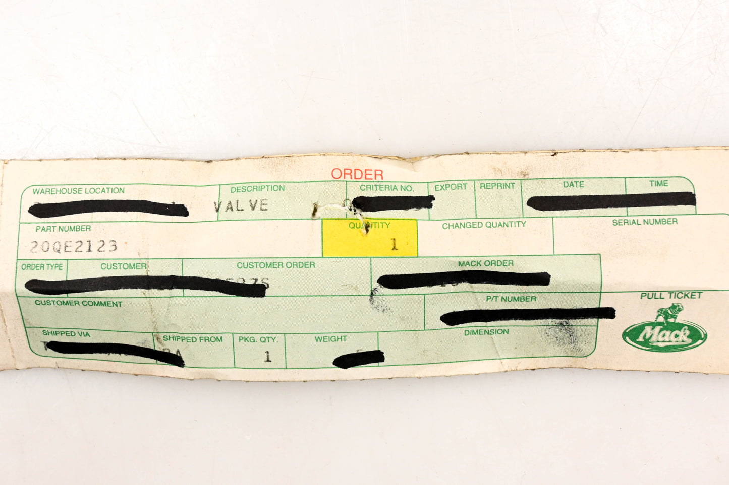 Mack 20QE2123, 281459 Bendix TR-3 Type Inversion Valve NOS