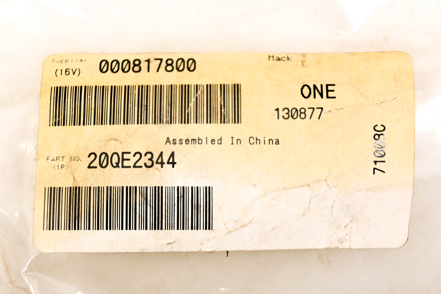 Mack 20QE2344, 25156277 Shuttle Valve NOS