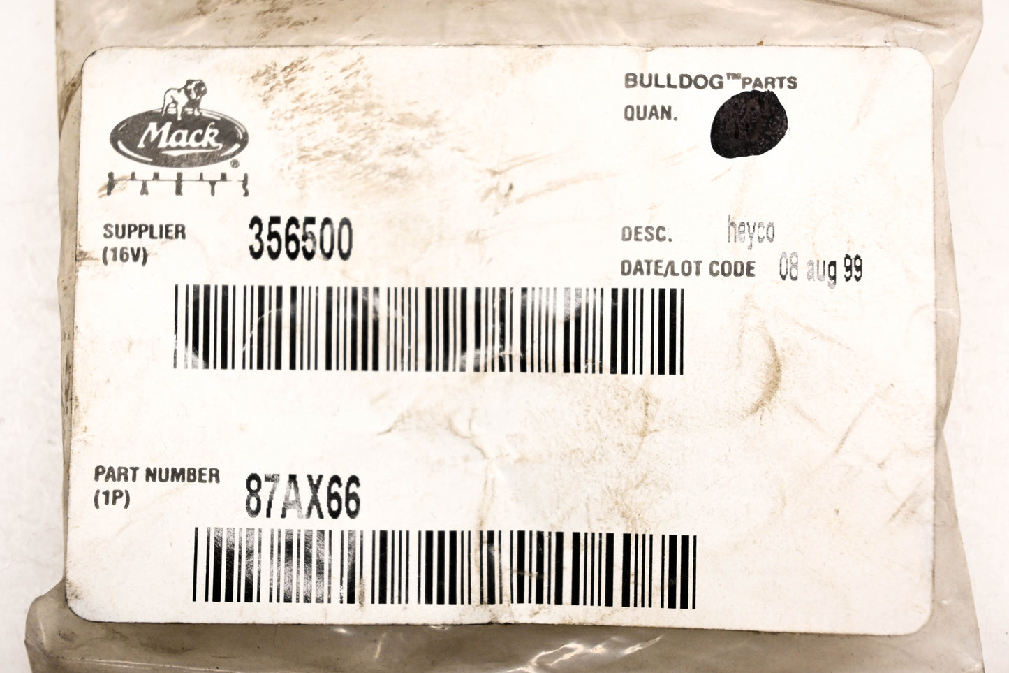 Mack 87AX66, 25097571 Grommet NOS