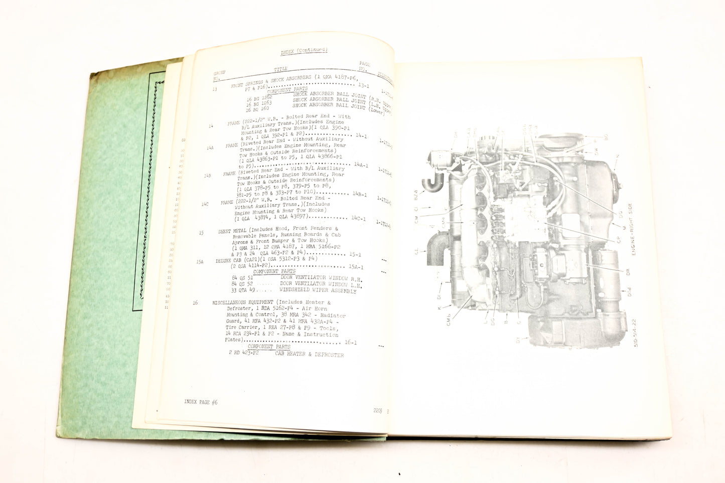 Mack 2209 1954 Model B-41S Truck Parts List Manual