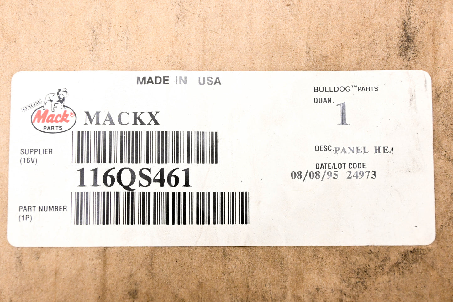 Mack 116QS461 Headlight Panel NOS