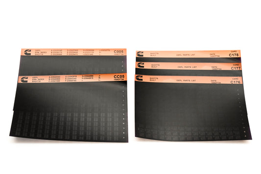 Cummins CC05, C005, C178 1994 Shotts OEPL Parts List & ESN Index Lot Of 5 Microfiche NOS