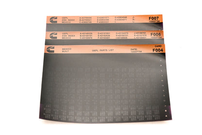 Cummins F006, F007, F004 1994 Mexico OEPL Parts List & ESN Index Lot Of 3 Microfiche NOS