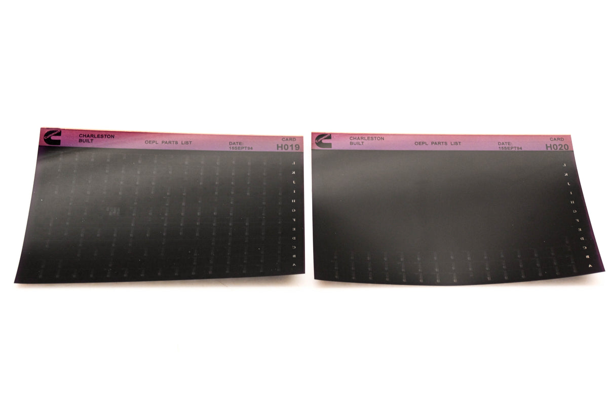 Cummins H019, H020 1994 Charleston OEPL Parts List Microfiche Lot of 2 NOS