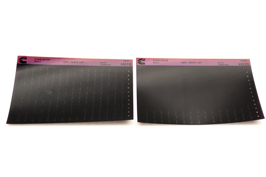 Cummins H019, H020 1994 Charleston OEPL Parts List Microfiche Lot of 2 NOS