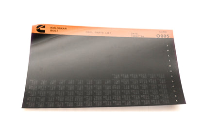 Cummins O005 1994 Kirloskar OEPL Parts List Microfiche NOS