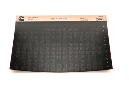 Cummins Z001 1994 Columbus OEPL Parts List Microfiche NOS