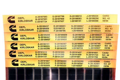 Cummins Card 42, Card 45, Card 47 1994 Kirloskar OEPL List Lot of 6 Microfiche NOS