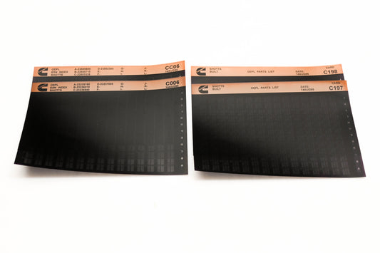 Cummins CC06, C197, C198 1995 Shotts OEPL Parts List & ESN Index Lot of 3 Microfiche NOS
