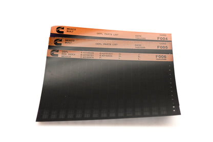 Cummins F004, F005, F006 1995 Mexico OEPL Parts List & ESN Index Lot Of 3 Microfiche NOS
