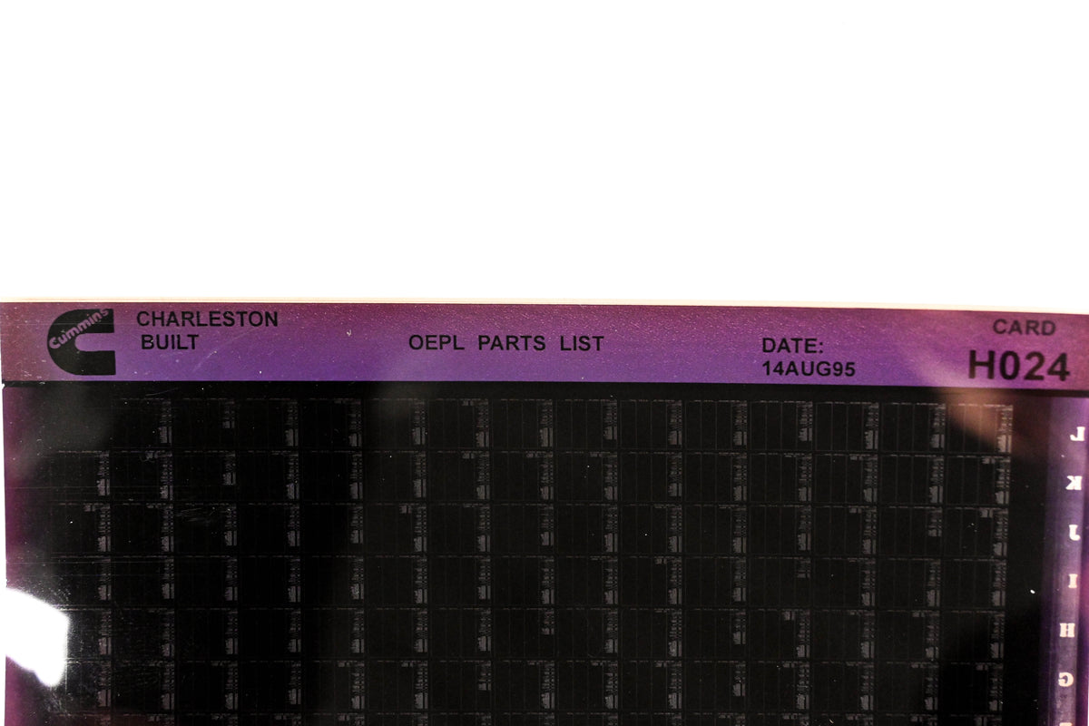 Cummins H024 1995 Charleston OEPL Parts List Microfiche NOS