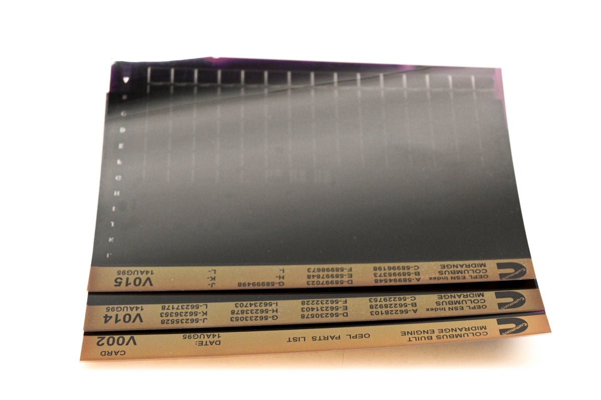 Cummins V002, V014, V015 1995 Columbus Midrange OEPL Parts List & ESN Index Lot Of 3 Microfiche NOS