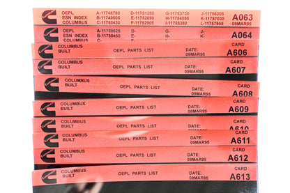 Cummins A063, A606, A613 1995 Columbus OPLE Parts List & ESN Index Lot Of 10 Microfiche NOS
