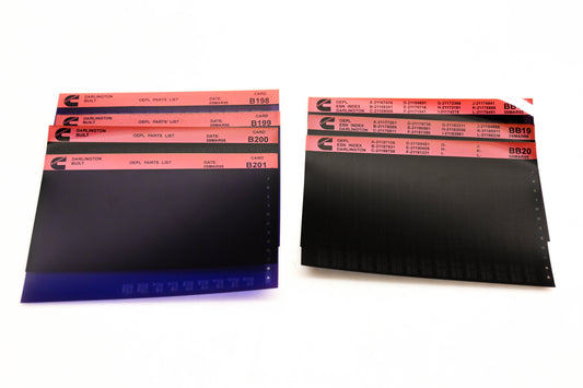 Cummins B198, B201, BB20 1995 Darlington OPLE Parts List & ESN Index Lot of 7 Microfiche NOS