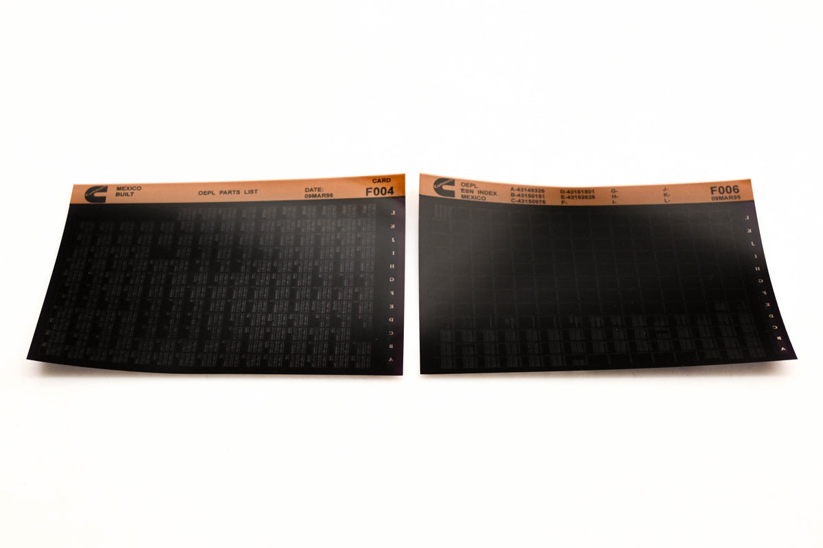 Cummins F004, F006 1995 Mexico OEPL Parts List & ESN Index Lot Of 2 Microfiche NOS