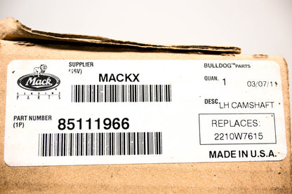 Mack 85111966 Lefthand Camshaft NOS