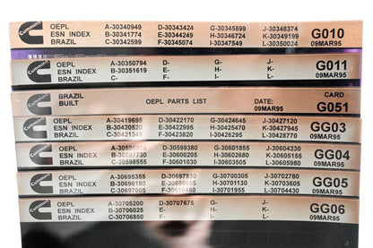 Cummins G010, G051, GG06 1995 Brazil OEPL Parts List & ESN Index Lot of 7 Microfiche NOS