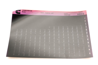 Cummins H022 1995 Charleston OEPL Parts List Microfiche NOS