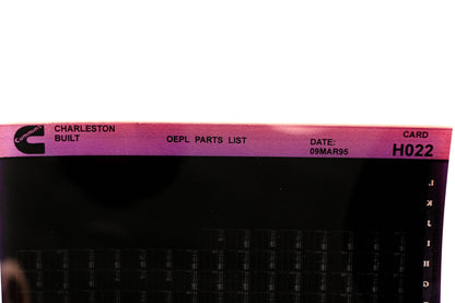 Cummins H022 1995 Charleston OEPL Parts List Microfiche NOS