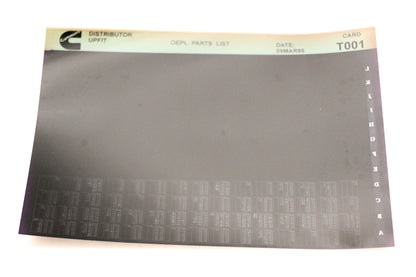 Cummins T001 1995 Upfit OEPL Parts List Microfiche NOS