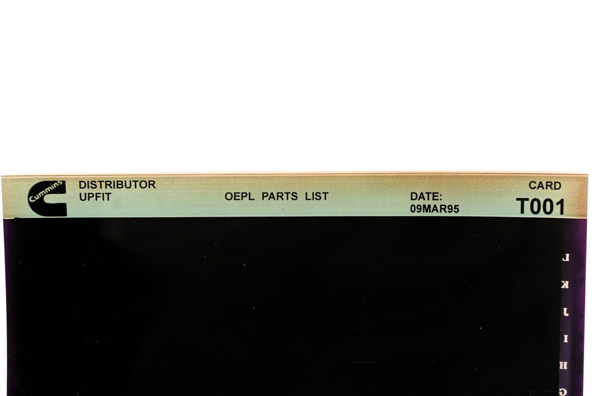 Cummins T001 1995 Upfit OEPL Parts List Microfiche NOS