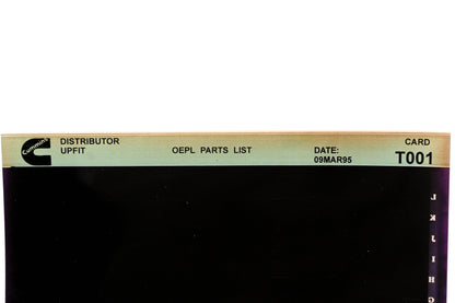 Cummins T001 1995 Upfit OEPL Parts List Microfiche NOS