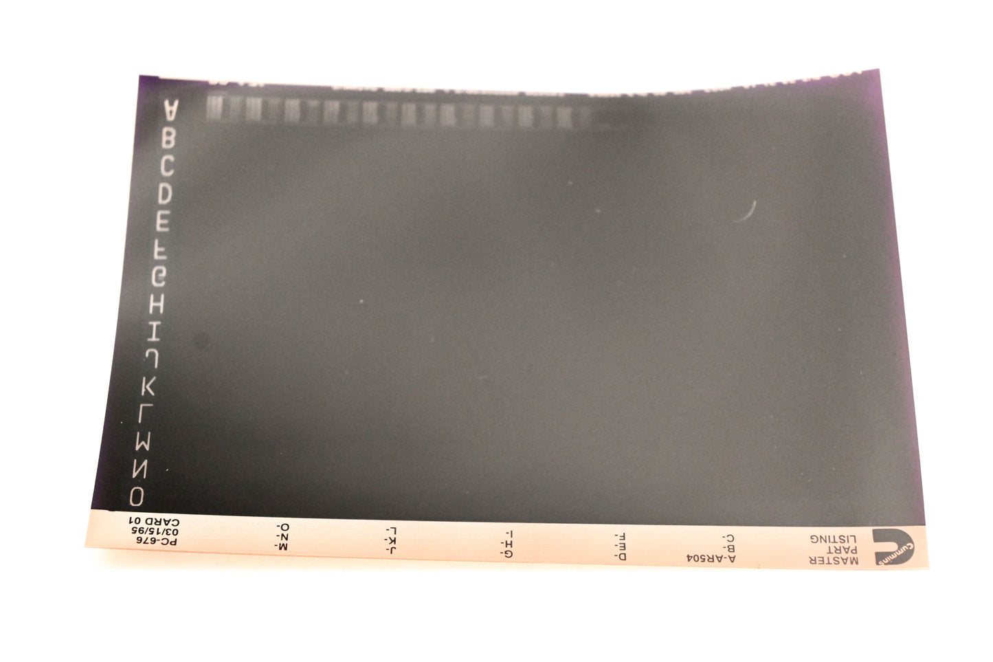 Cummins YN005-128 1995 PC-676 Master Parts Listing Microfiche NOS