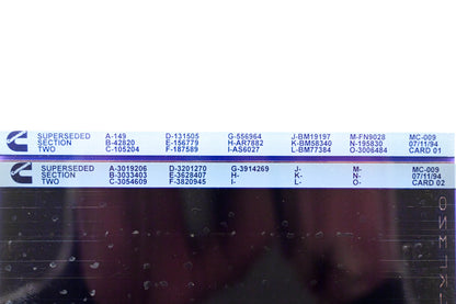 Cummins YN005-134 1994 MC-009 Superseded Section Lot 2 Microfiche NOS