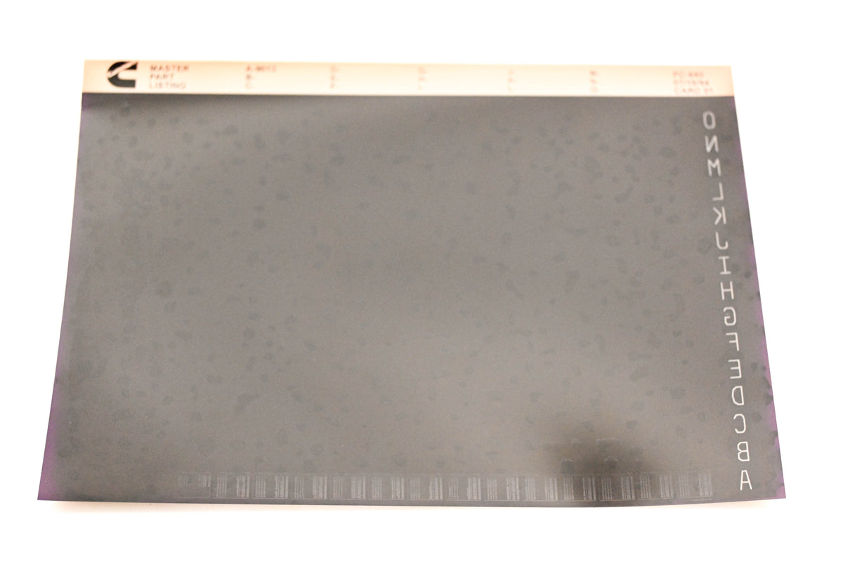 Cummins YN005-138 1994 PC-680 Card 01 Master Parts Listing Microfiche NOS