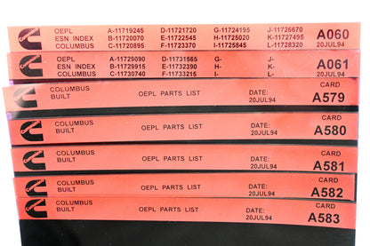 Cummins A060, A579, A583 1994 Columbus OEPL Parts List & ESN Index Lot Of 7 Microfiche NOS