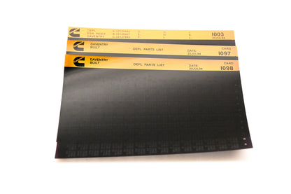 Cummins I003, I097, I098 1994 Daventry OEPL Parts List & ESN Index Lot Of 3 Microfiche NOS