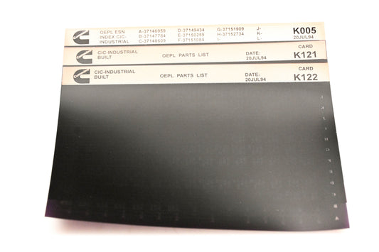 Cummins K005, K121, K122 1994 CIC Industrial OEPL Parts List & ESN Index Lot Of 3 Microfiche NOS