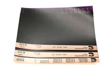 Cummins K005, K121, K122 1994 CIC Industrial OEPL Parts List & ESN Index Lot Of 3 Microfiche NOS