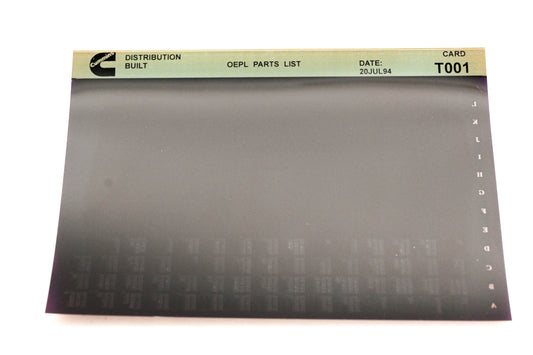 Cummins T001 1994 Distribution Built OEPL Parts List Microfiche NOS