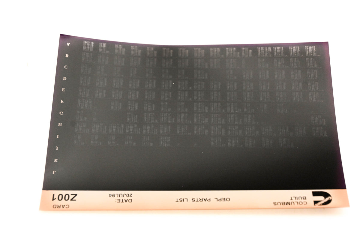 Cummins Z001 1994 Columbus OEPL Parts List Microfiche NOS