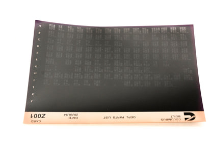 Cummins Z001 1994 Columbus OEPL Parts List Microfiche NOS