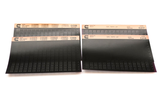 Cummins CC06, C006, C218 1996 Shotts OEPL Parts List & ESN index Lot Of 4 Microfiche NOS