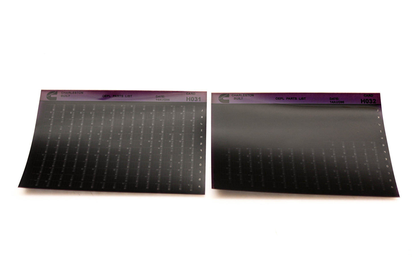 Cummins H031, H032 1996 Charleston OEPL Parts List Lot of 2 Microfiche NOS