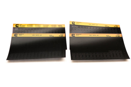 Cummins I003, I128, I130 1996 Daventry OEPL Parts List & ESN Index Lot Of 4 Microfiche NOS