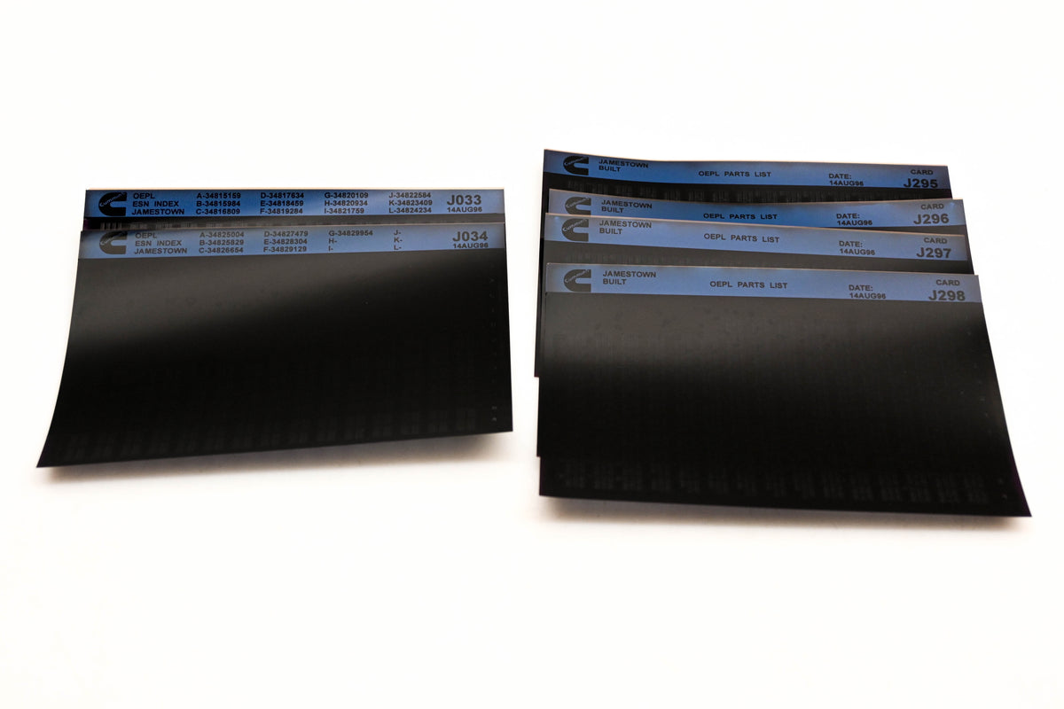 Cummins J033, J298, J295 1996 Jamestown OEPL Parts List & ESN Index Lot Of 6 Microfiche NOS
