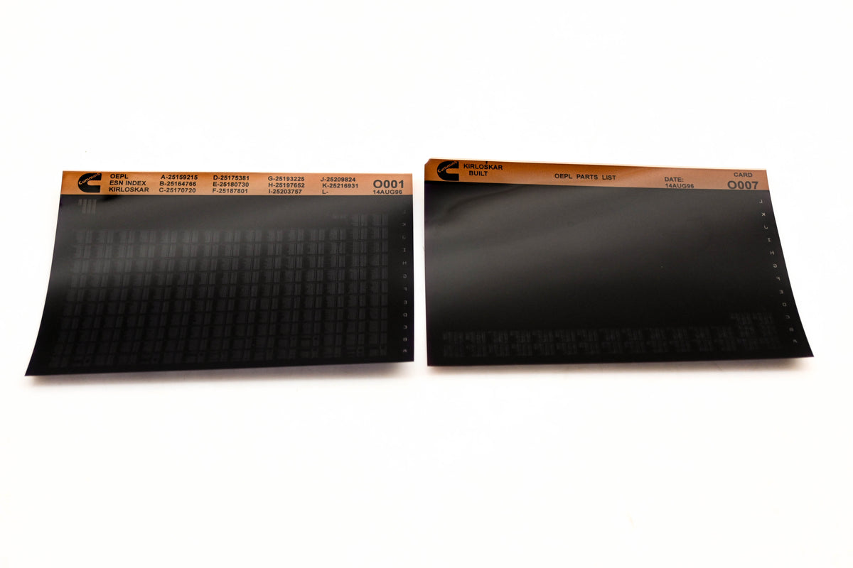 Cummins O001, O007 1996 Kirloskar OEPL Parts List & ESN Index Lot of 2 Microfiche NOS
