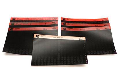 Cummins A062, A598, Z001 1994 Columbus OEPL Parts List & ESN Index Lot Of 7 Microfiche NOS