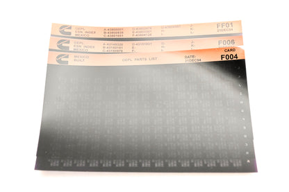 Cummins F004, F006, FF01 1994 Mexico OEPL Parts List & ESN index Lot Of 3 Microfiche NOS